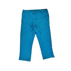 The North face Teal Waffle Textured Performance Leggings Size M